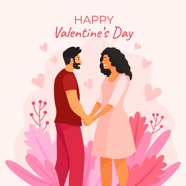 flat illustration for valentines day celebration