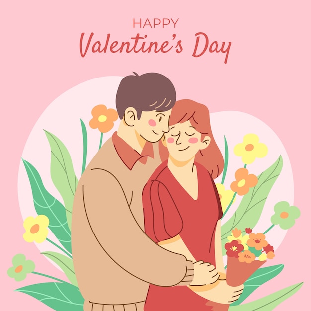 Flat illustration for valentines day celebration