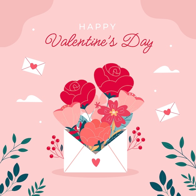 Vector flat illustration for valentines day celebration