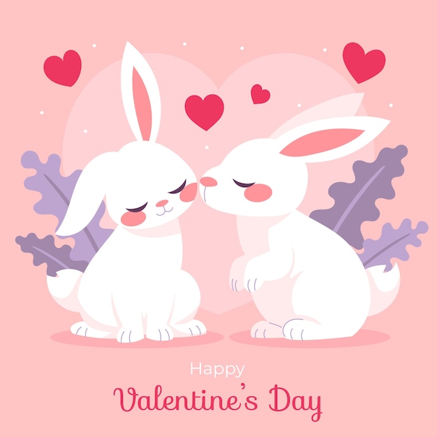 Flat illustration for valentines day celebration