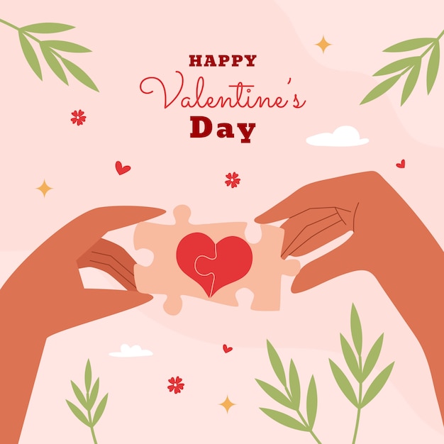 Vector flat illustration for valentines day celebration