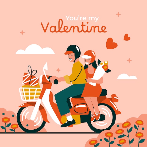 flat illustration for valentines day celebration