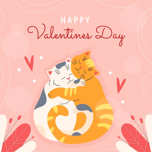 Flat illustration for valentines day celebration