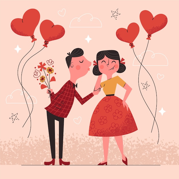 Vector flat illustration for valentines day celebration