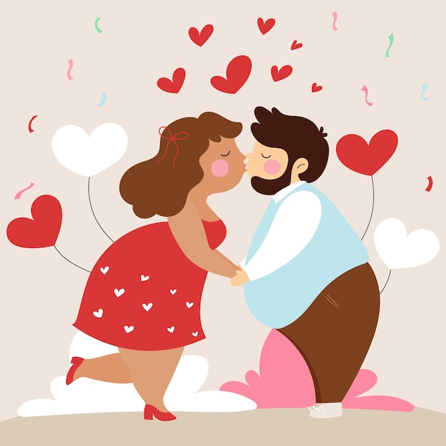 Flat illustration for valentines day