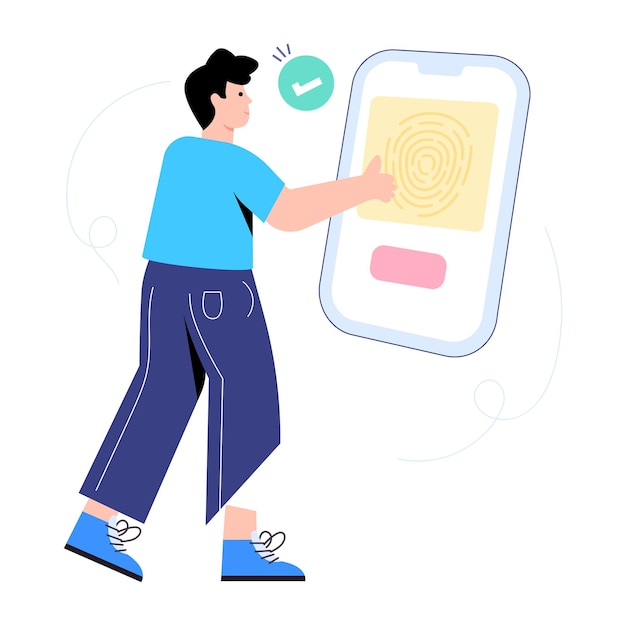 A flat illustration vector of biometric