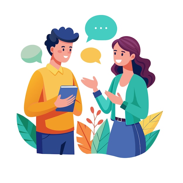 議論をしている人々のフラットベクトルイラスト