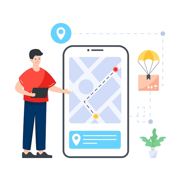 Flat illustration vector of shipment tracking