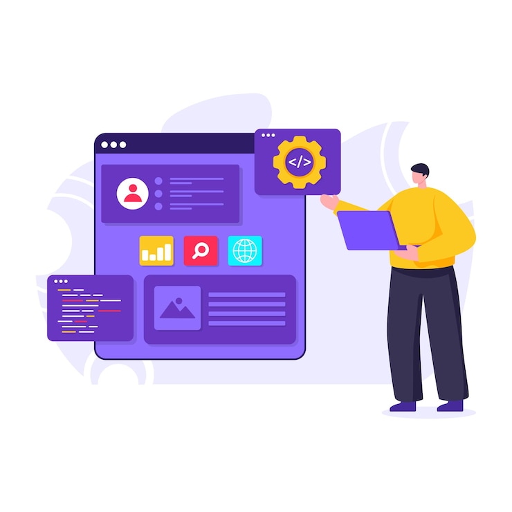 Vector a flat illustration of website builder