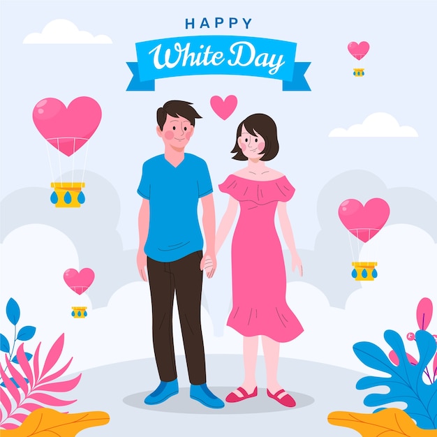 Flat illustration for white day celebration