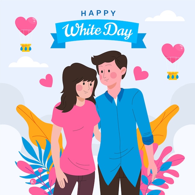 Flat illustration for white day celebration