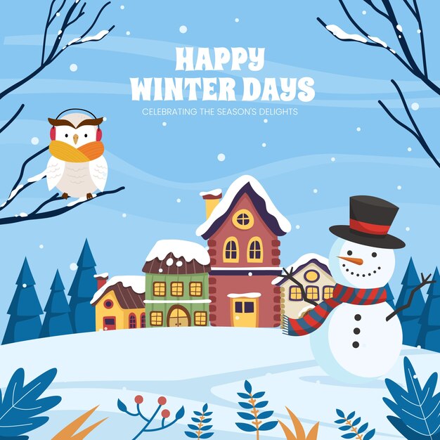 Vector flat illustration for winter season celebration