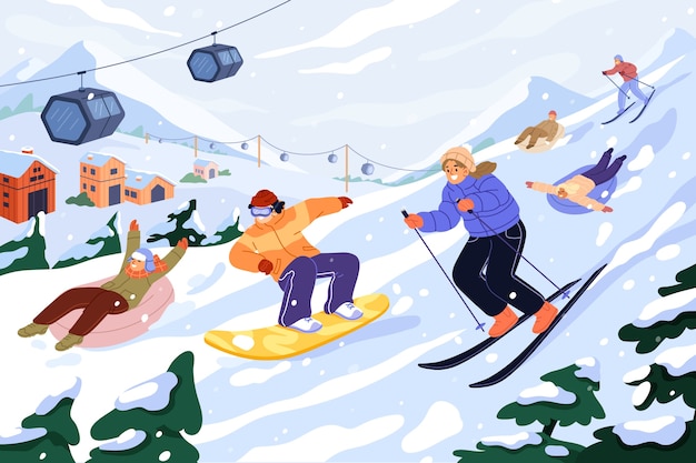 Flat illustration for winter season