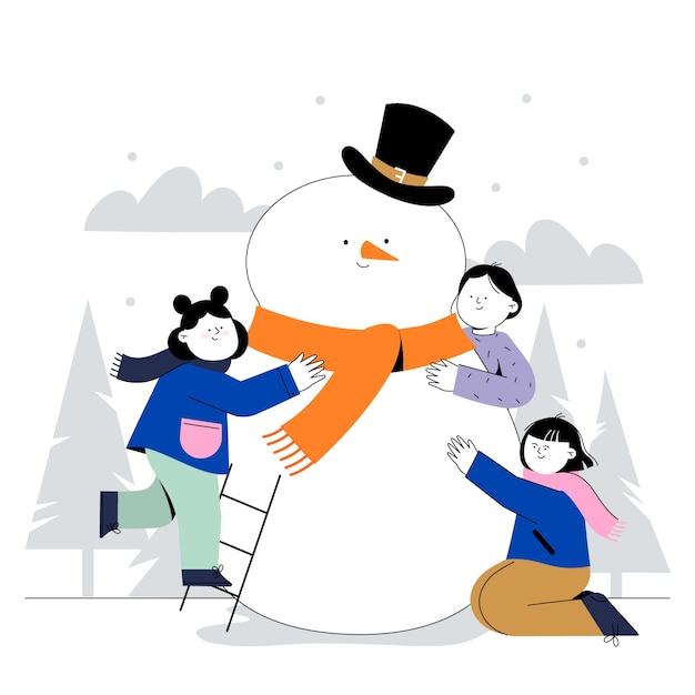 Flat illustration for wintertime season