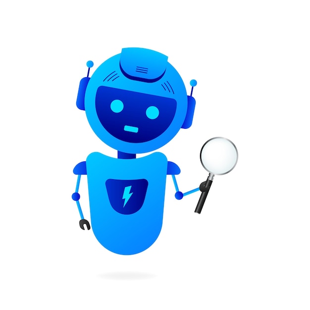 Flat illustration with blue bot customer support help service flat vector illustration