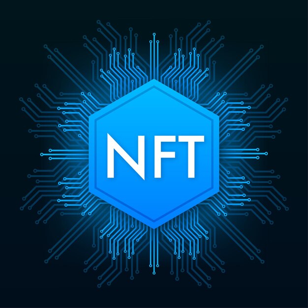 nftノートパソコンの画面とフラットなイラスト。バナーベクトル。フラットなデザイン。ベクトルデザインアート。