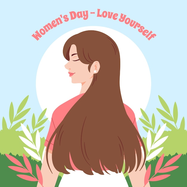 Flat illustration women's day celebration