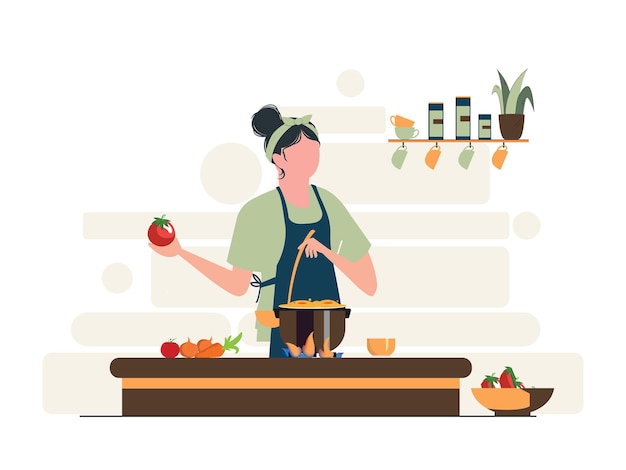 Flat illustration for working woman concept