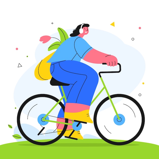 Flat illustration for world bicycle day celebration