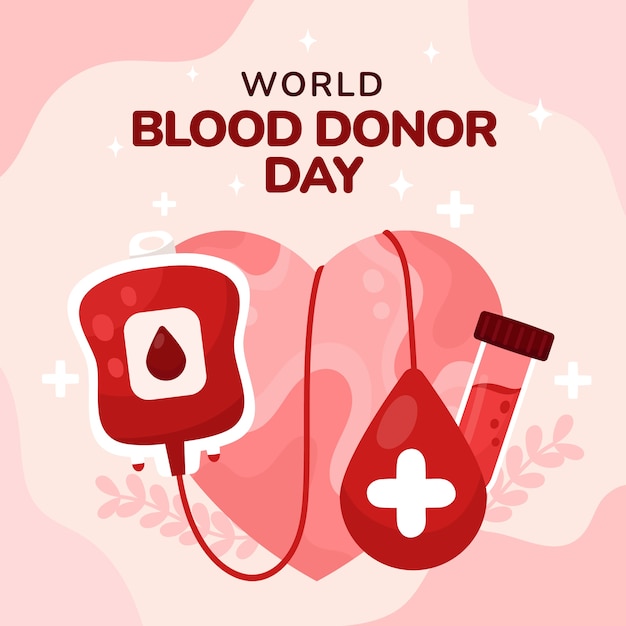 Vector flat illustration for world blood donor day awareness