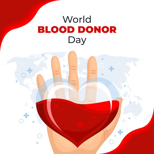 flat illustration for world blood donor day