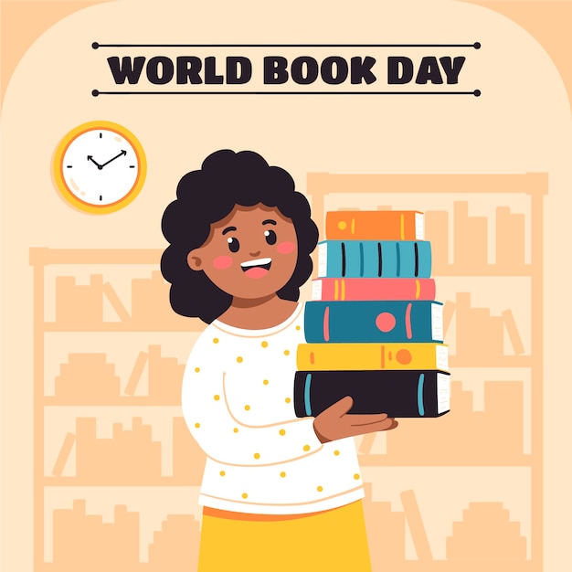 Flat illustration for world book day celebration