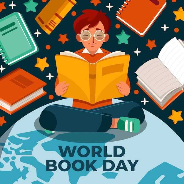 Flat illustration for world book day celebration