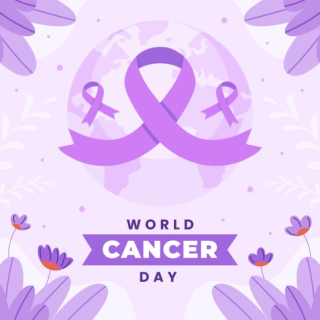 Vector flat illustration for world cancer day awareness