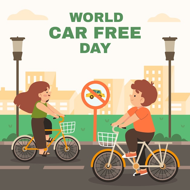 Flat illustration for world car free day