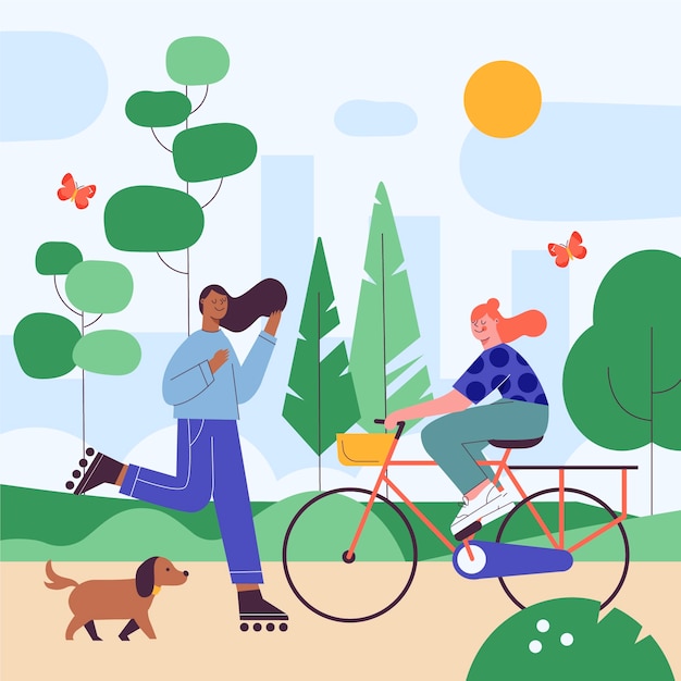 Flat illustration for world car free day