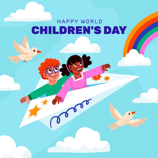 Vector flat illustration for world children's day celebration