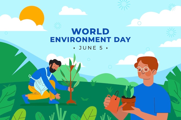 Flat illustration for world environment day celebration