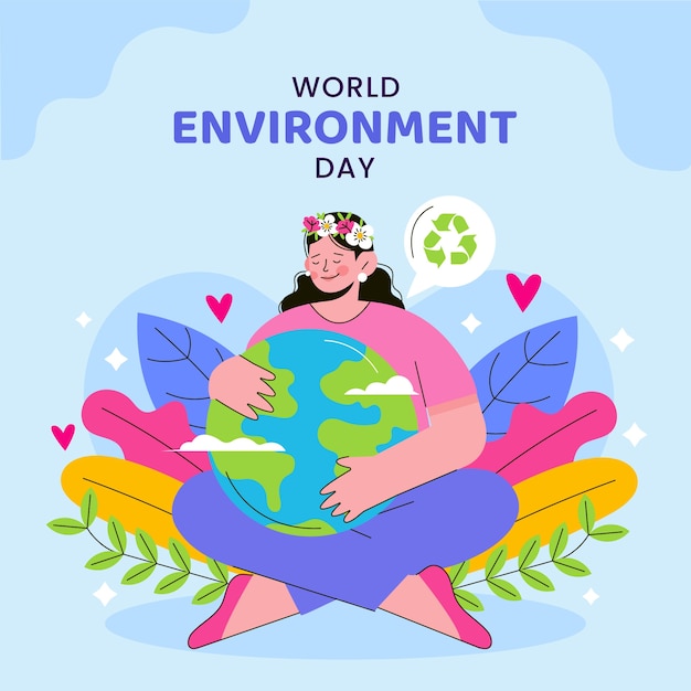 Vector flat illustration for world environment day celebration