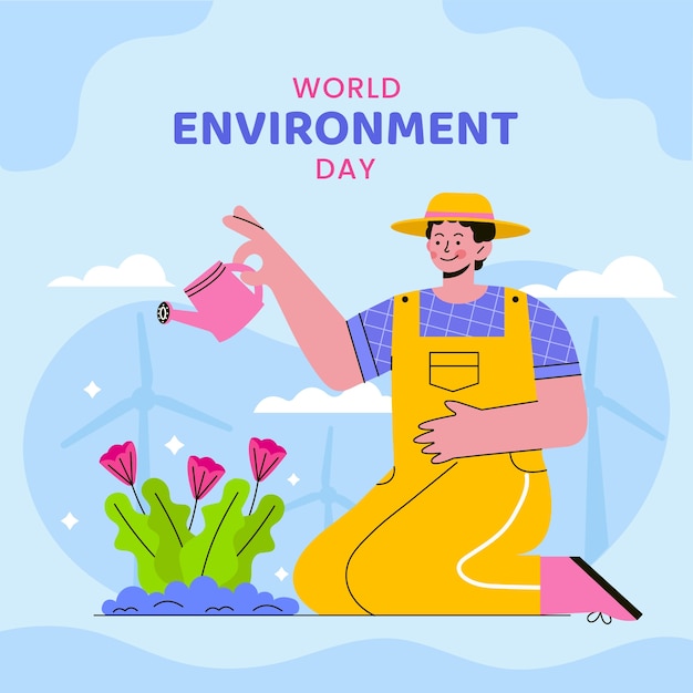 Vector flat illustration for world environment day celebration