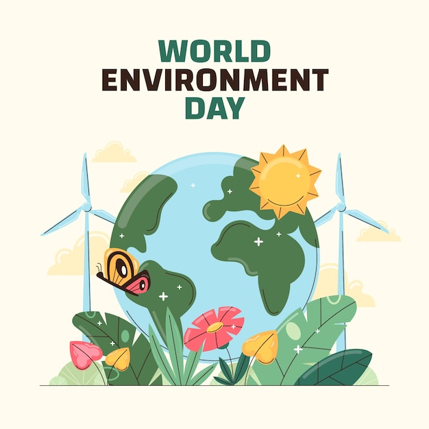 Vector flat illustration for world environment day celebration