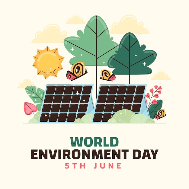 Vector flat illustration for world environment day celebration