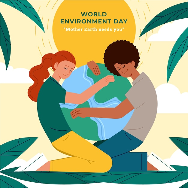 Flat illustration for world environment day celebration