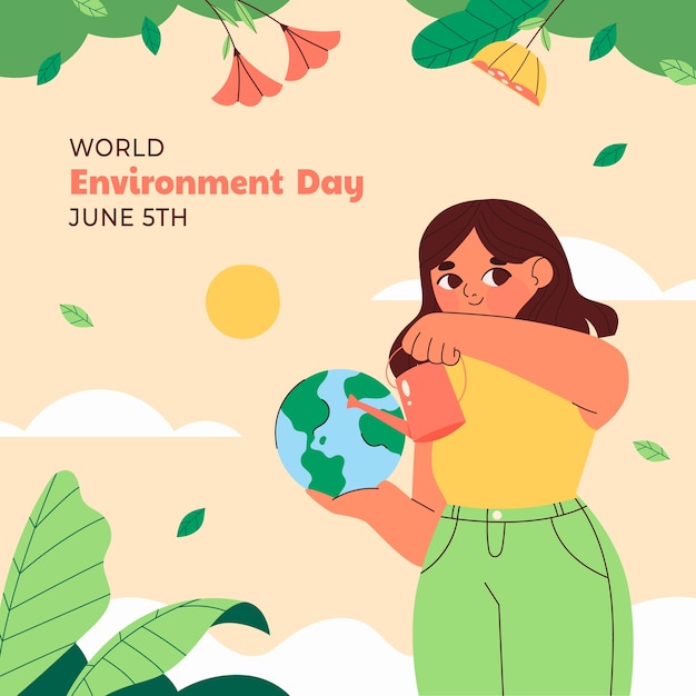 Flat illustration for world environment day celebration