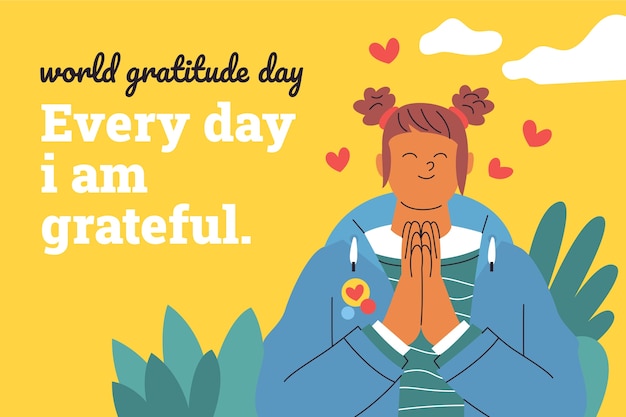 Flat illustration for world gratitude day celebration