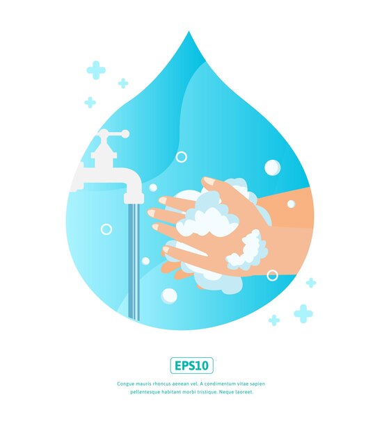 Flat illustration, world handwashing day, can be used for web, app, print, infographic, etc