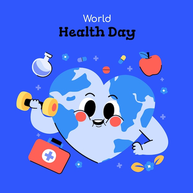 Vector flat illustration for world health day celebration