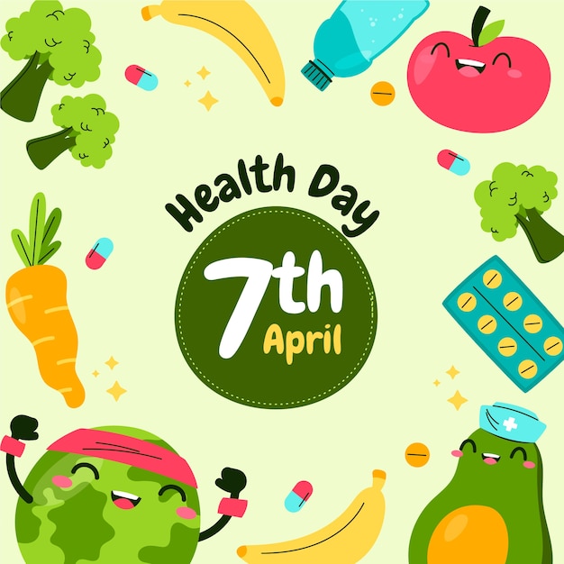 Flat illustration for world health day celebration