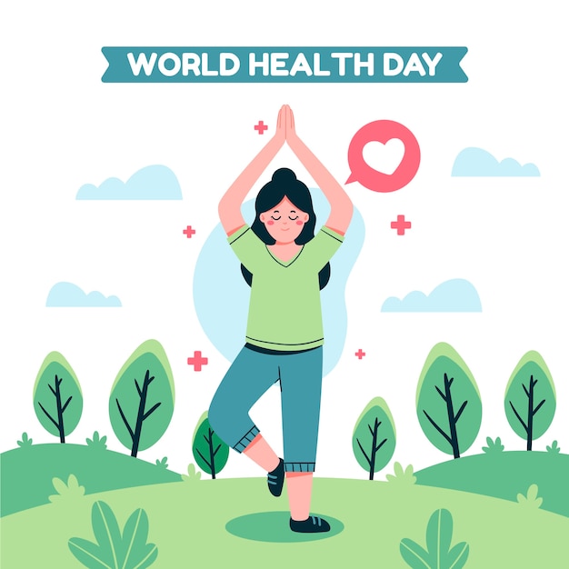 Flat illustration for world health day celebration