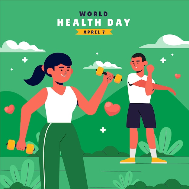 Flat illustration for world health day celebration