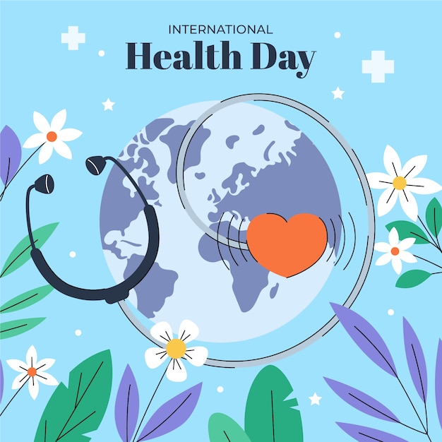 Vector flat illustration for world health day celebration