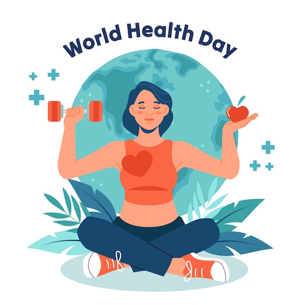 Flat illustration for world health day celebration