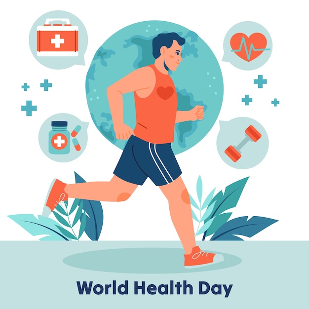 Vector flat illustration for world health day celebration