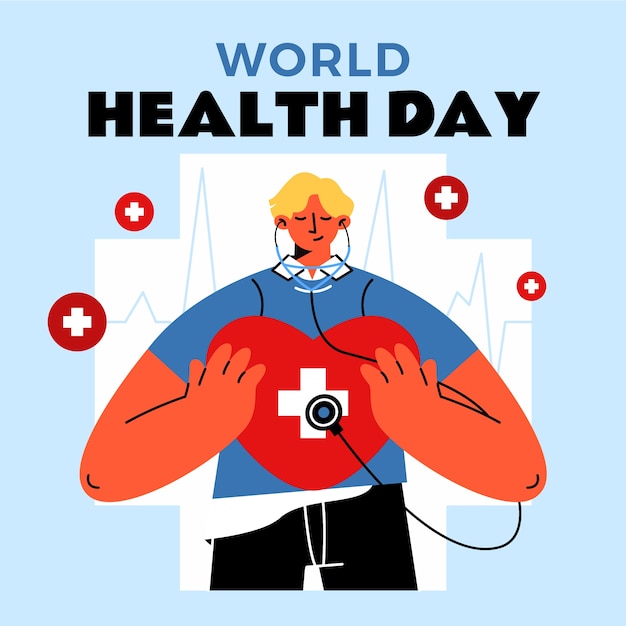 Flat illustration for world health day celebration