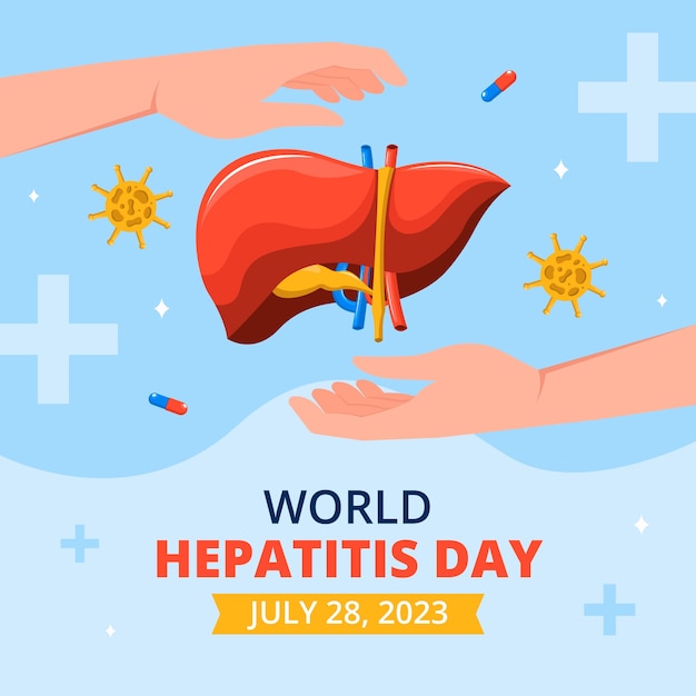 Flat illustration for world hepatitis day awareness