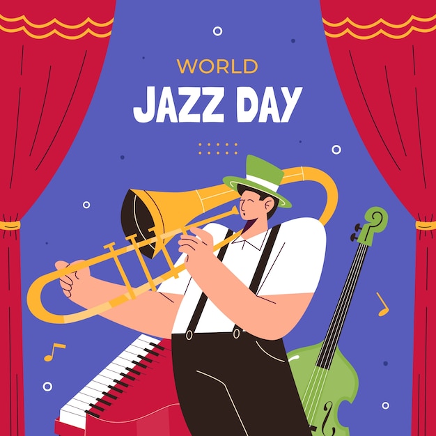 Flat illustration for world jazz day